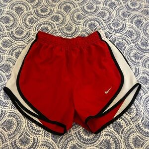 Nike Red Athletic Shorts with Black Trim